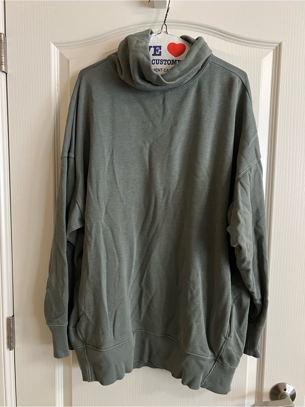 aerie Men's Funnel Neck Sweater in Olive